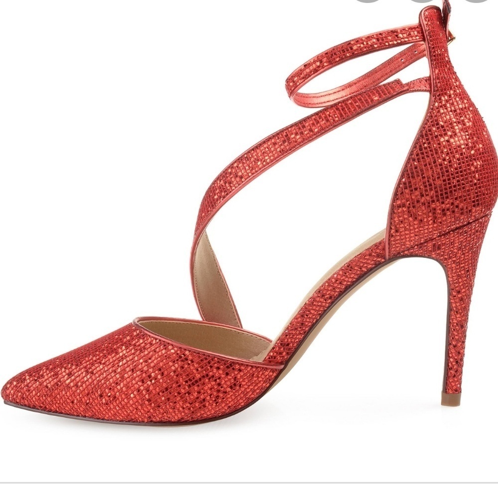 Journee collection women's Zeta Glitter Heels RED
